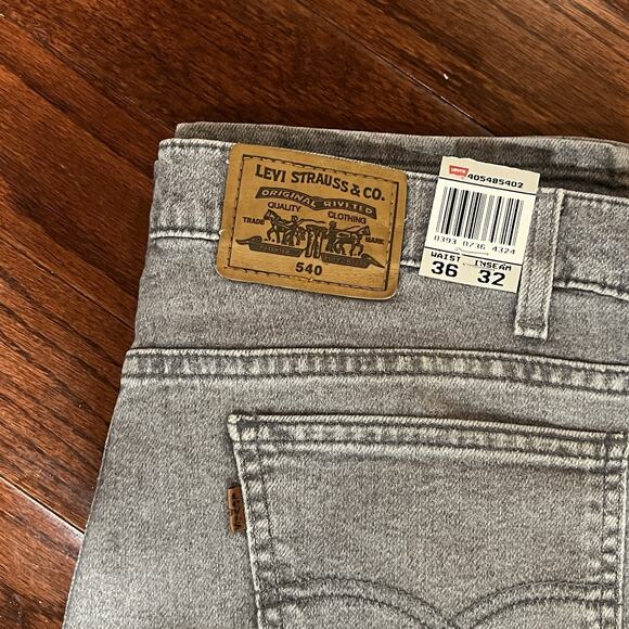 Vtg Levi’s Men’s 540 Flex Denim Grey Gray Jeans 36x32 Acid Wash Brown Tab NEW - Picture 5 of 11